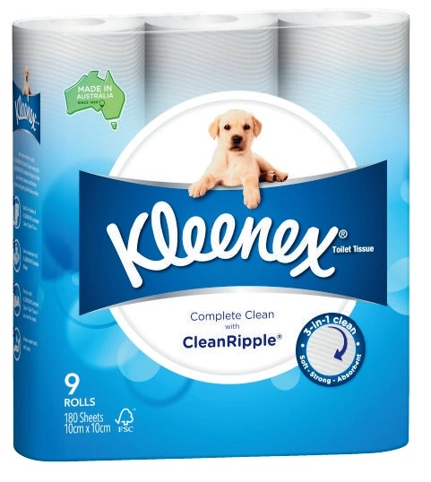 Kleenex Complete Clean Toilet Tissue 9 Pack