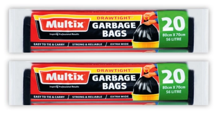 Multix Drawtight Garbage Bags 56 Litre 20 Pack