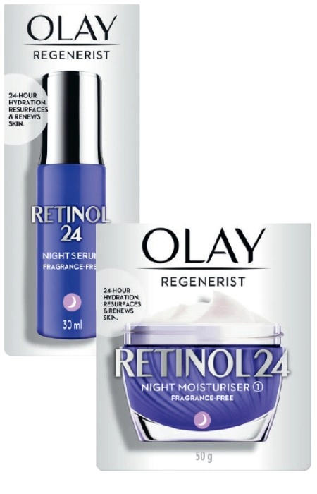 Olay Regenerist Retinol 24 Night Moisturiser 50g or Serum 30mL