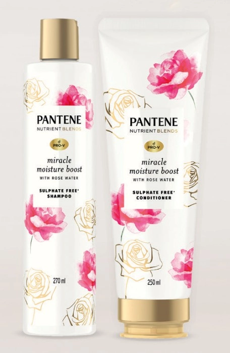 Pantene Nutrient Blends Miracle Moisture Boost Rosewater Shampoo 270mL or Conditioner 250mL