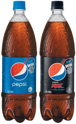 Pepsi, Solo or Sunkist Soft Drink 1.25 Litre