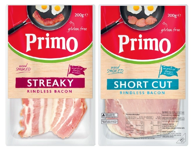 Primo Rindless Streaky or Short Cut Bacon 200g