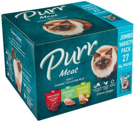 Purr Cat Food Pouch 27x85g