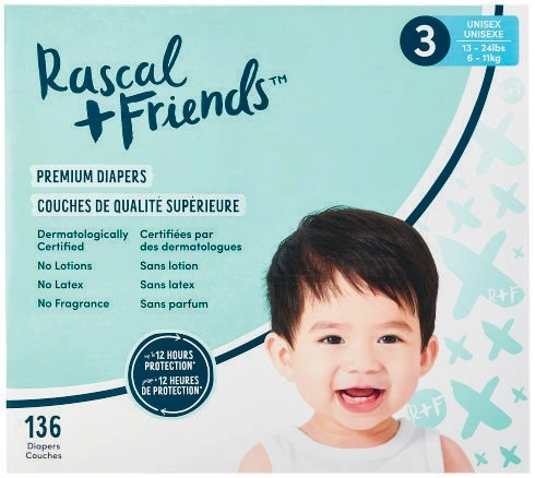 Rascal + Friends Nappies Size 3 136 Pack