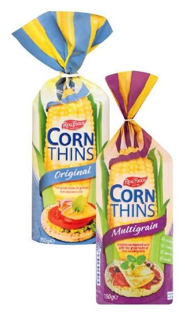 Real Foods Corn Thins 125g-150g