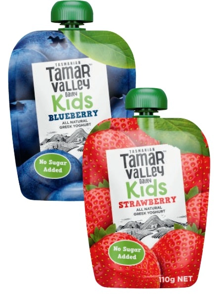 Tamar Valley Dairy Kids Greek Yoghurt Pouch 110g