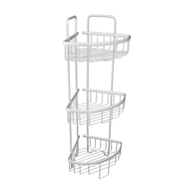 Bathroom Aluminium Corner Shower Rack - 3 Tier | Howards Storage World