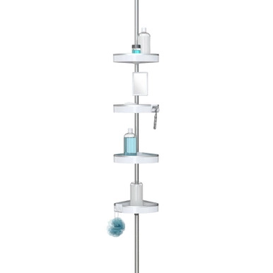 Better Living 4 Tier Tension Shower Caddy - White | Howards Storage World