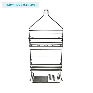 Black Onyx 3-Tier Bathroom Shower Caddy | Howards Storage World