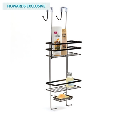 Black Onyx Over the Door 2-Tier Bathroom Shower Caddy | Howards Storage World