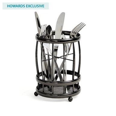 Black Onyx Utensil Cutlery Holder | Howards Storage World