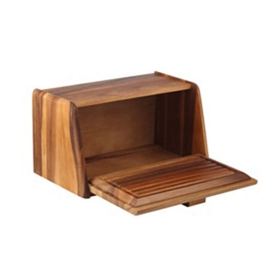 Davis & Waddell Acacia Wood Bread Box With Bread Board Lid | Howards Storage World