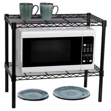 easy-build Microwave Bench Stand Kit - Black | Howards Storage World