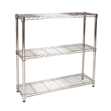 Easy-build Slim 3 Shelf Unit 90cm - Silver | Howards Storage World