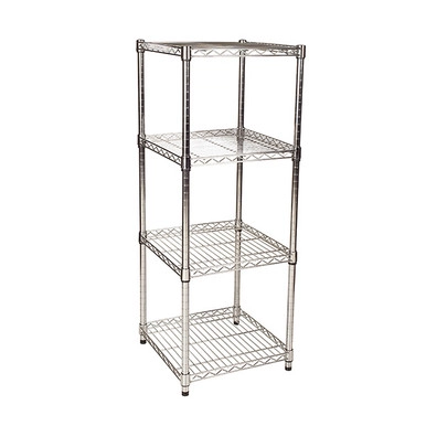 Easy-build Square 4 Shelf Unit 120cm - Silver | Howards Storage World