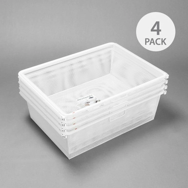 elfa 40 Gliding Mesh Drawer Kit 4 Pack - White | Howards Storage World