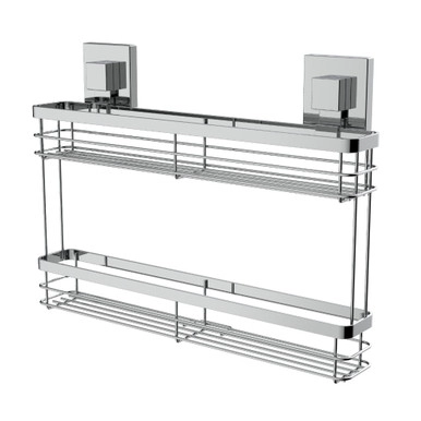 EvoVac Suction Kitchen Double Spice Rack - Chrome | Howards Storage World