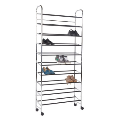 Howards 10 Tier Mobile Shoe Stand | Howards Storage World