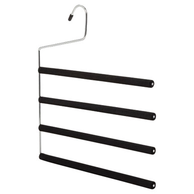 Howards Foam 4 Tier Open Trouser Hanger - Black | Howards Storage World