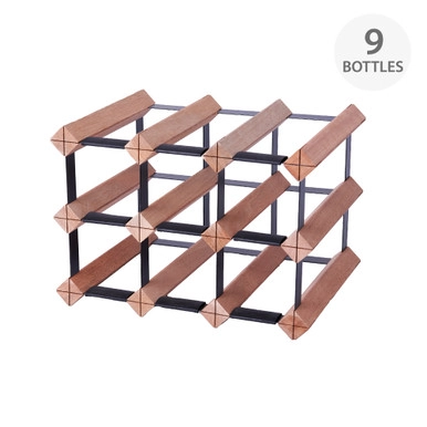 Howards Rustic Mahogany Timber Wine Rack 3x2 (9 Bottle) | Howards Storage World