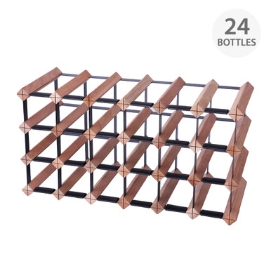 Howards Rustic Mahogany Timber Wine Rack 6x3 (24 Bottle) | Howards Storage World