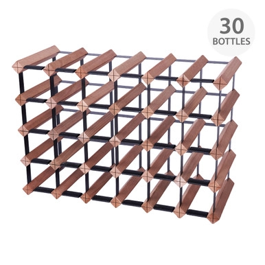 Howards Rustic Mahogany Timber Wine Rack 6x4 (30 Bottle) | Howards Storage World