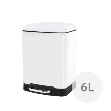 Howards Soft Close Pedal Waste Bin 6L - White | Howards Storage World