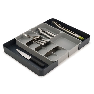 Joseph Joseph DrawerStore Expanding Gadget, Utensil & Cutlery Tray - Grey | Howards Storage World