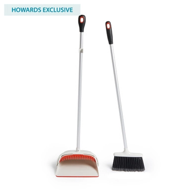 OXO Good Grips Upright Dustpan & Broom Set | Howards Storage World