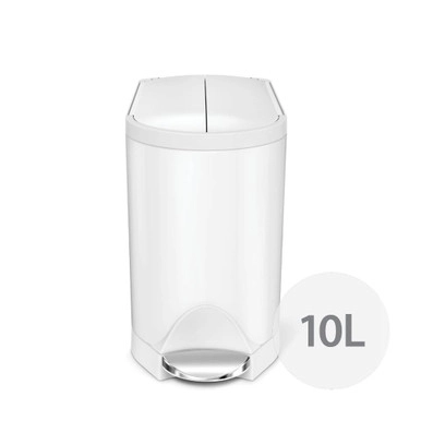 simplehuman 10L Butterfly Step Rubbish Bin - White | Howards Storage World