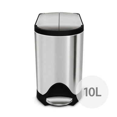 simplehuman 10L Butterfly Step Stainless Steel Rubbish Bin | Howards Storage World