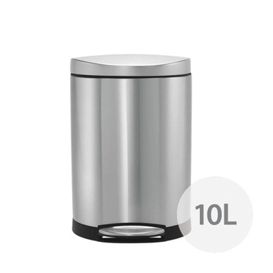 simplehuman 10L Semi-Round Step Stainless Steel Rubbish Bin | Howards Storage World