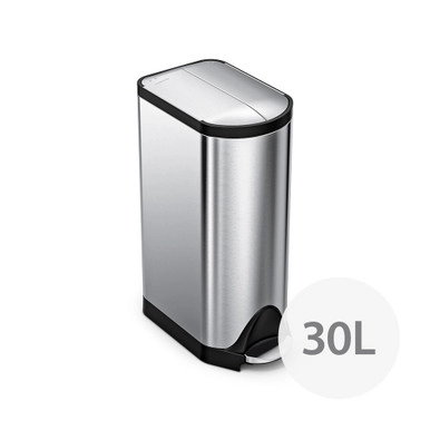 simplehuman 30L Butterfly Step Stainless Steel Rubbish Bin | Howards Storage World