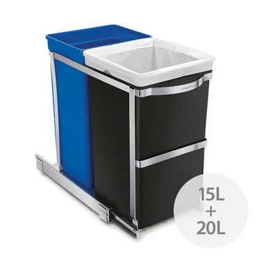 simplehuman 35L Pull Out Under Counter Recycler Bin | Howards Storage World