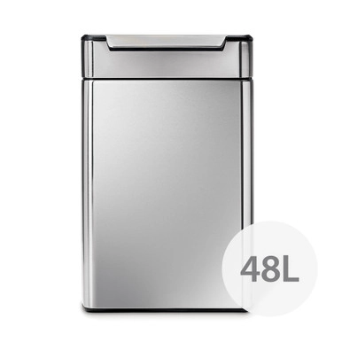 simplehuman 48L Dual Compartment Touch-Bar Stainless Steel Rubbish Bin | Howards Storage World