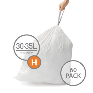 simplehuman Bin Liners 30-35L Code H - 60 Pack | Howards Storage World