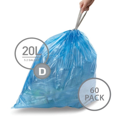 simplehuman Bin Recycling Liner 20L Code D - 60 Pack | Howards Storage World