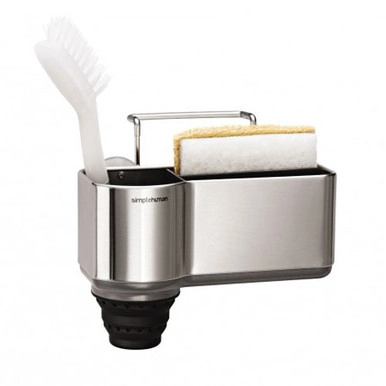 simplehuman Sink Caddy - Stainless Steel with Silicone Brush Holder | Howards Storage World