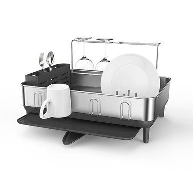 simplehuman Stainless Steel Frame Dish Rack | Howards Storage World