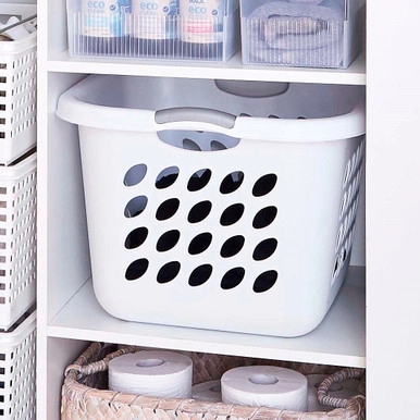 Sterilite Ultra Laundry Basket Square 53L White | Howards Storage World