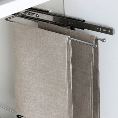 Tansel Pull Out Double Tea Towel Rack with Side Mount Slide Kit | Howards Storage World