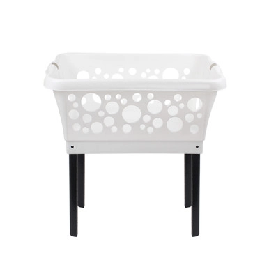 White Magic Laundry Basket with Legs | Howards Storage World