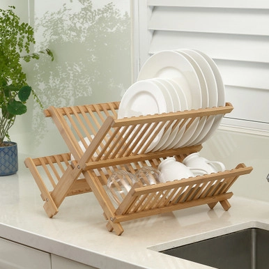 WilliamsWare Bamboo Collapsible Dish Rack | Howards Storage World