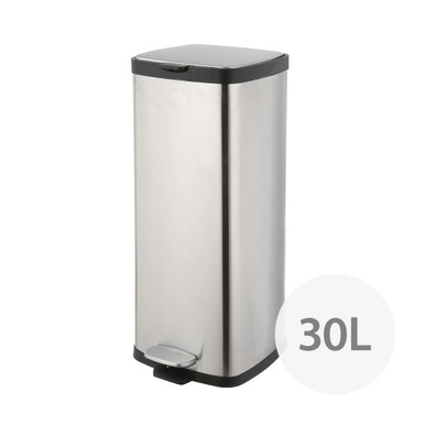 WilliamsWare Stainless Steel Rectangular Pedal Rubbish Bin 30L | Howards Storage World