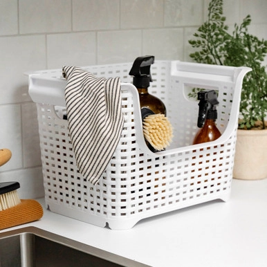 Woven Open Front Stacking Basket 18L | Howards Storage World