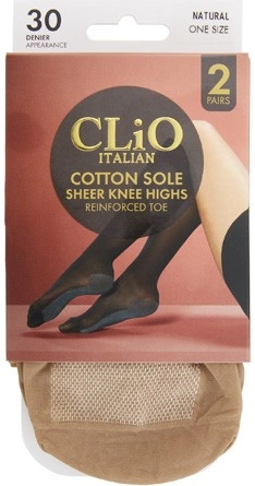 Clio Cotton Sole Knee High 2 Pack