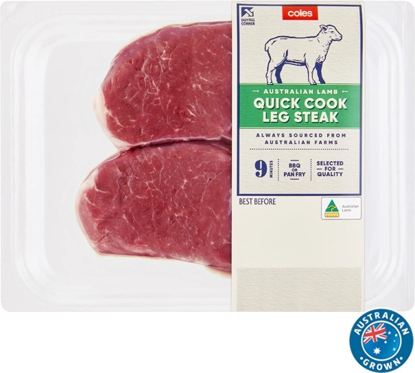 Coles Australian Lamb Leg Steak 2 Pack 215g