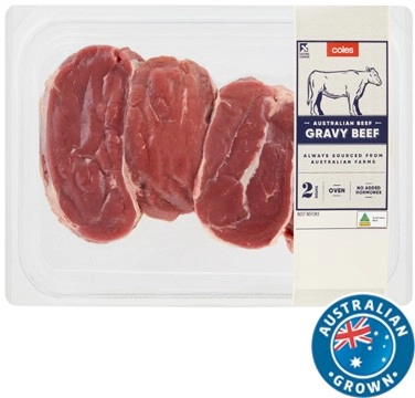 Coles Australian No Added Hormones Gravy Beef 800g