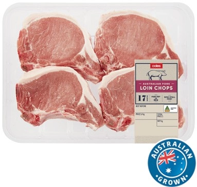 Coles Australian Pork Loin Chops Large Tray