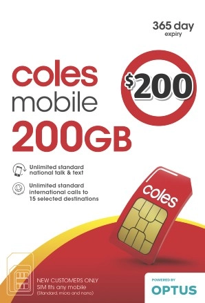 Coles Mobile $200 Prepaid SIM